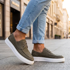Ilio | Tenis de Piel Caqui Premium