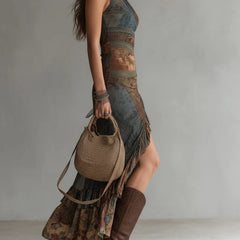 Ambra | Vestido Étnico de Hombro Descubierto