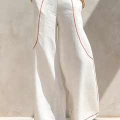 Nicoletta | Conjunto de Lino con Costuras en Contraste