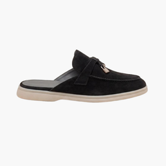 Mediterraneo | Mocasín Abierto de Gamuza — Negro