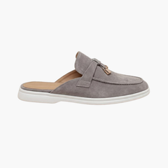 Mediterraneo | Mocasín Abierto de Gamuza — Gris Claro