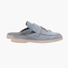 Mediterraneo | Mocasín Abierto de Gamuza — Azul Cielo