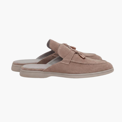 Mediterraneo | Mocasín Abierto de Gamuza — Beige