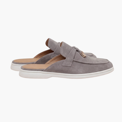 Mediterraneo | Mocasín Abierto de Gamuza — Gris Claro