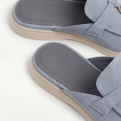 Mediterraneo | Mocasín Abierto de Gamuza — Azul Cielo