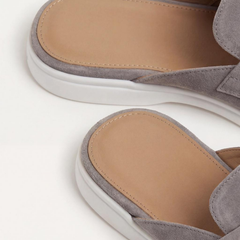 Mediterraneo | Mocasín Abierto de Gamuza — Gris Claro