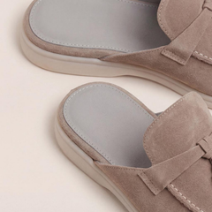 Mediterraneo | Mocasín Abierto de Gamuza — Beige