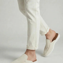 Yacht | Mocasín Abierto de Gamuza — Blanco