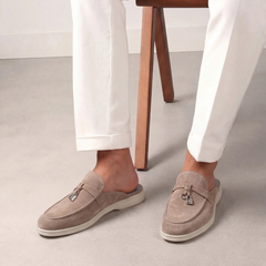 Mediterraneo | Mocasín Abierto de Gamuza — Beige