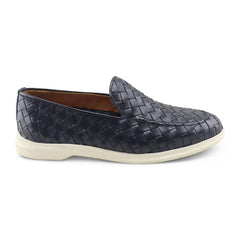 Sorrento | Mocasín Trenzado de Piel — Azul