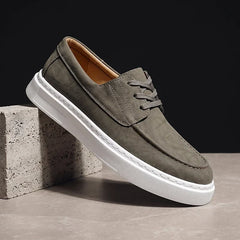 Ilio | Tenis de Piel Caqui Premium