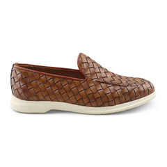 Sorrento | Mocasín Trenzado de Piel — Cuero