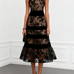Elettra | Vestido Midi Negro