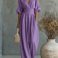 Elisa | Jumpsuit Fluido Elegante con Escote en V