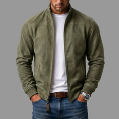 Corrado | Chamarra Bomber de Gamuza Premium