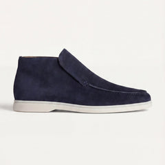 Monaco | Mocasín Abierto de Gamuza — Azul Marino