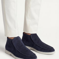 Monaco | Mocasín Abierto de Gamuza — Azul Marino