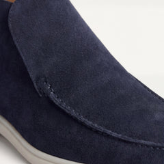 Monaco | Mocasín Abierto de Gamuza — Azul Marino