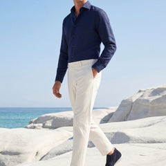 Monaco | Mocasín Abierto de Gamuza — Azul Marino