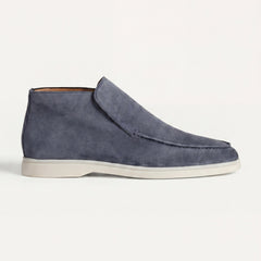 Monaco | Mocasín Abierto de Gamuza — Azul