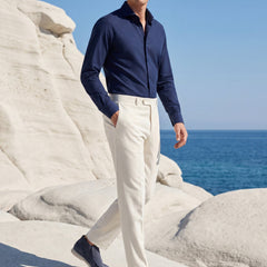 Monaco | Mocasín Abierto de Gamuza — Azul