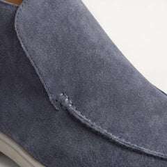 Monaco | Mocasín Abierto de Gamuza — Azul