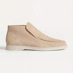 Monaco | Mocasín Abierto de Gamuza — Beige