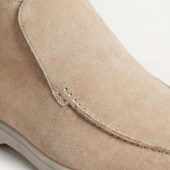 Monaco | Mocasín Abierto de Gamuza — Beige