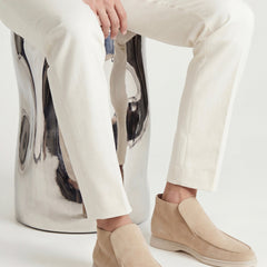 Monaco | Mocasín Abierto de Gamuza — Beige