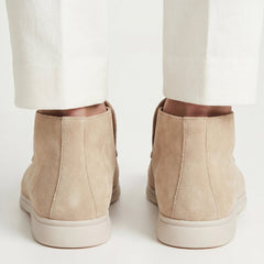 Monaco | Mocasín Abierto de Gamuza — Beige