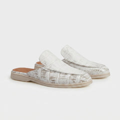 Yacht Croco | Mocasín Abierto — Blanco · Edición Limitada