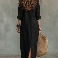 Solene | Vestido Largo Amplio con Botones