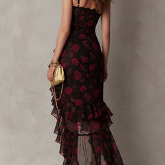 Vittoria | Vestido de Flores con Olanes