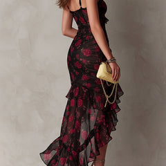 Vittoria | Vestido de Flores con Olanes