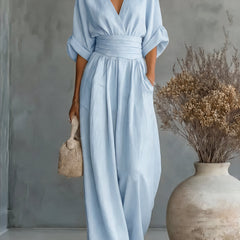 Elisa | Jumpsuit Fluido Elegante con Escote en V