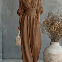 Elisa | Jumpsuit Fluido Elegante con Escote en V