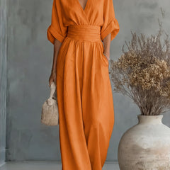 Elisa | Jumpsuit Fluido Elegante con Escote en V