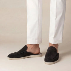 Yacht | Mocasín Abierto de Gamuza — Negro