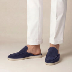 Yacht | Mocasín Abierto de Gamuza — Azul Marino