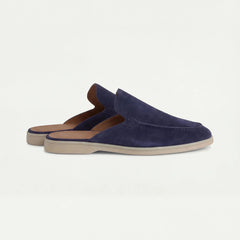 Yacht | Mocasín Abierto de Gamuza — Azul Marino