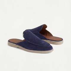 Yacht | Mocasín Abierto de Gamuza — Azul Marino