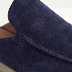 Yacht | Mocasín Abierto de Gamuza — Azul Marino