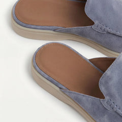 Yacht | Mocasín Abierto de Gamuza — Celeste