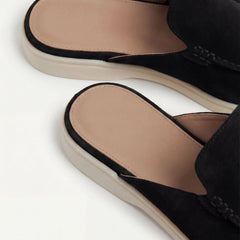 Yacht | Mocasín Abierto de Gamuza — Negro