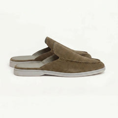 Yacht | Mocasín Abierto de Gamuza — Verde Olivo
