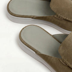Yacht | Mocasín Abierto de Gamuza — Verde Olivo