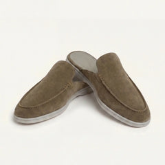 Yacht | Mocasín Abierto de Gamuza — Verde Olivo