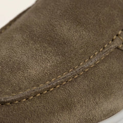 Yacht | Mocasín Abierto de Gamuza — Verde Olivo