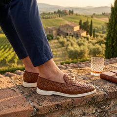 Sorrento | Mocasín Trenzado de Piel — Cuero