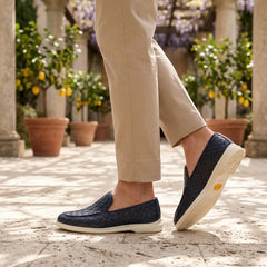 Sorrento | Mocasín Trenzado de Piel — Azul